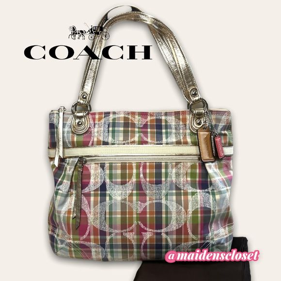 Coach Handbags - New Rare Poppy Daisy Madras Glam Tote